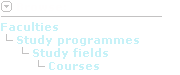 Arranged by faculties, branches of study and study plans, including corresponding courses